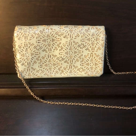 NWOT Blue and Gold Mini
Purse Wallet Clutch w/ Removable Chain Strap - Picture 9 of 13